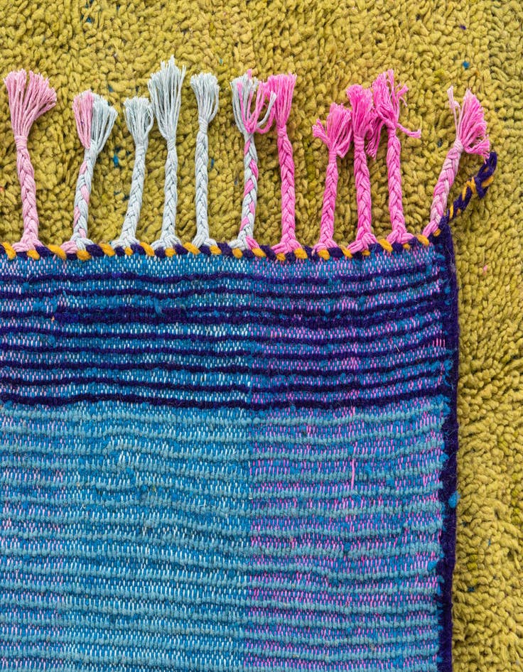 Detail image of  6' 10 x 9' 10  Hand Knotted Moroccan Wool Rug