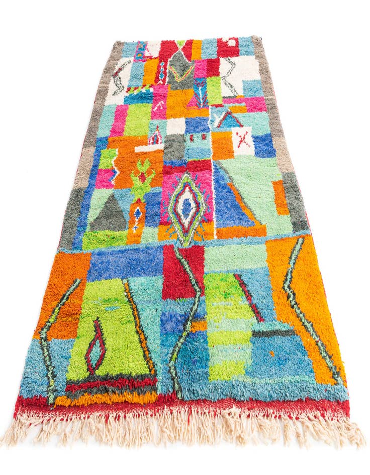 Detail image of  5' 2 x 8' 2  Hand Knotted Moroccan Wool Rug