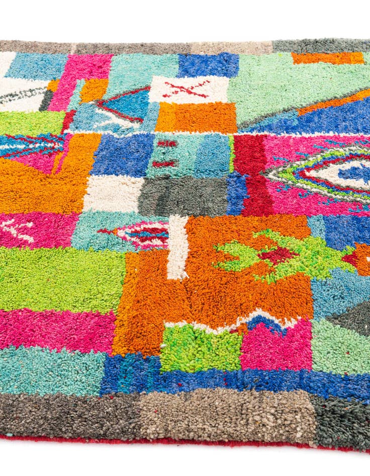 Detail image of  5' 2 x 8' 2  Hand Knotted Moroccan Wool Rug