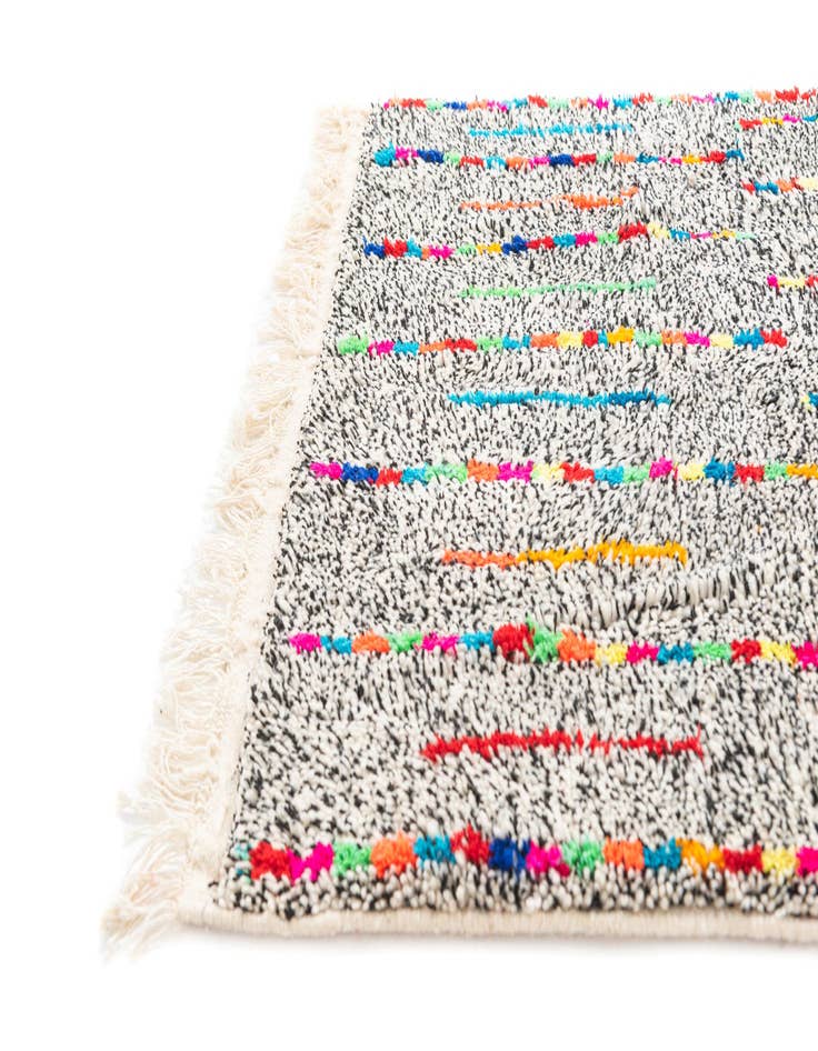 Detail image of  3' 4 x 4' 10  Hand Knotted Moroccan Wool Rug