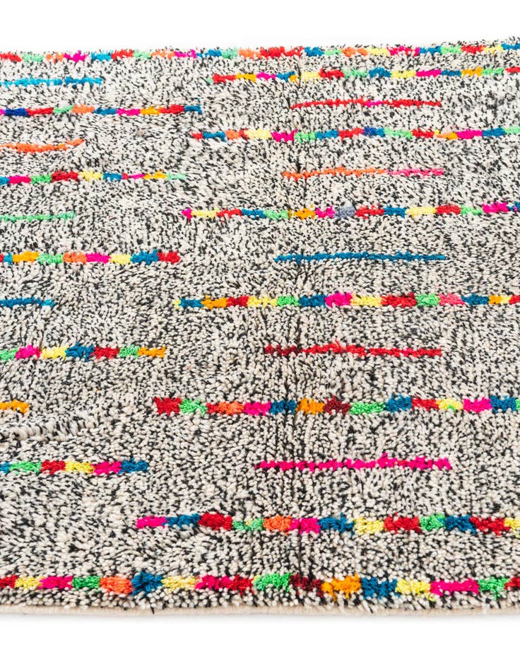 Detail image of  3' 4 x 4' 10  Hand Knotted Moroccan Wool Rug