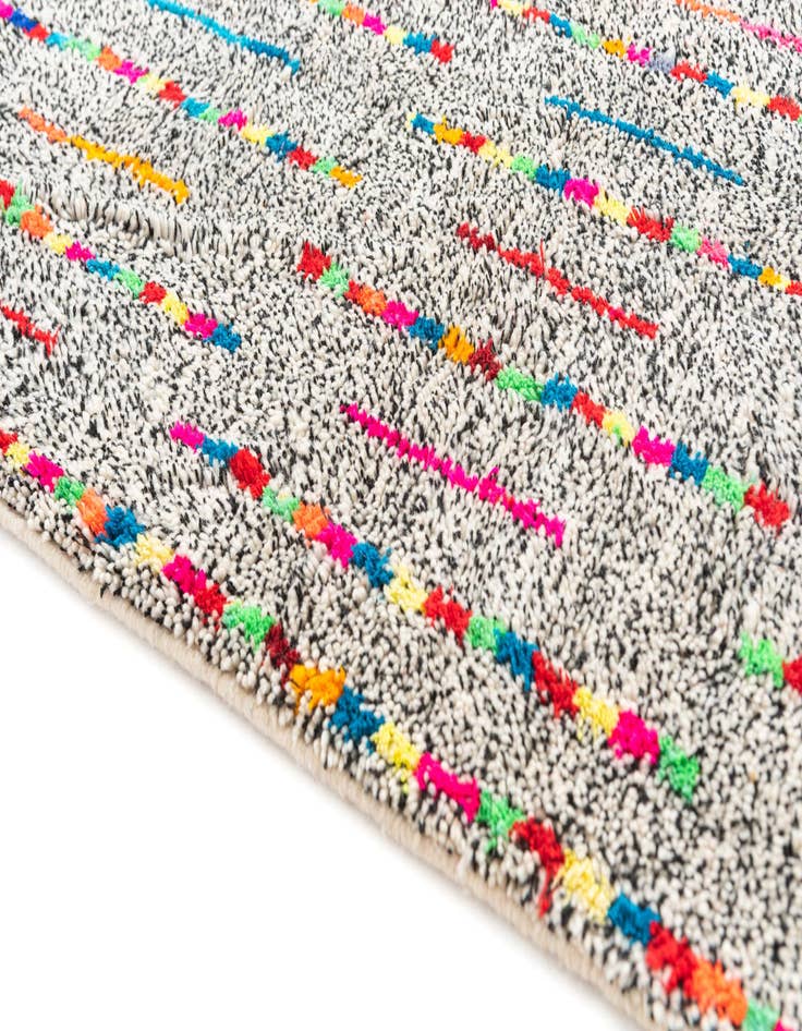 Detail image of  3' 4 x 4' 10  Hand Knotted Moroccan Wool Rug