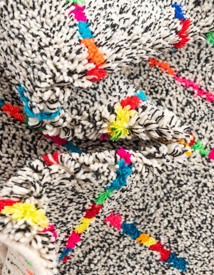 Detail image of  3' 4 x 4' 10  Hand Knotted Moroccan Wool Rug