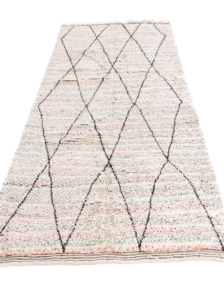 Detail image of  6' 6 x 9' 6  Hand Knotted Moroccan Wool Rug