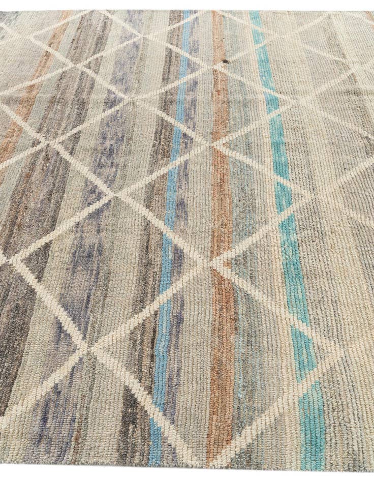 Detail image of  8' 1 x 10' 2  Hand Knotted Moroccan Wool Rug