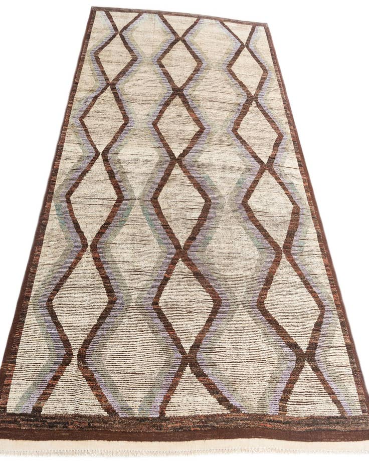 Detail image of  9' 5 x 12' 4  Hand Knotted Moroccan Wool Rug