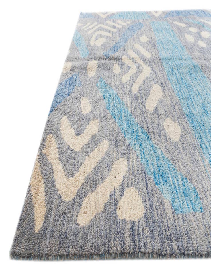 Detail image of  5' 6 x 8'  Hand Knotted Moroccan Wool Rug
