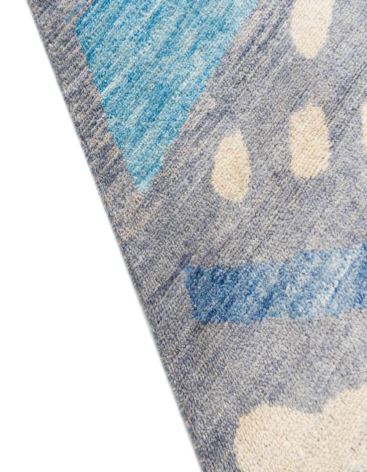 Detail image of  5' 6 x 8'  Hand Knotted Moroccan Wool Rug