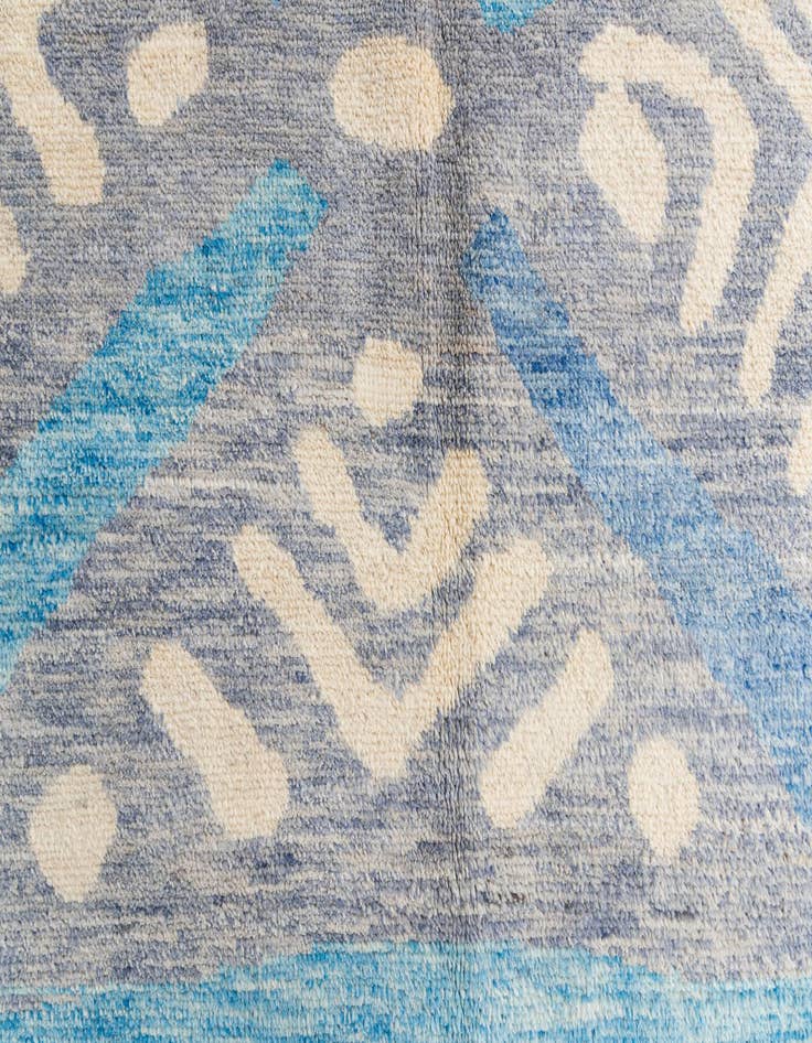 Detail image of  5' 6 x 8'  Hand Knotted Moroccan Wool Rug