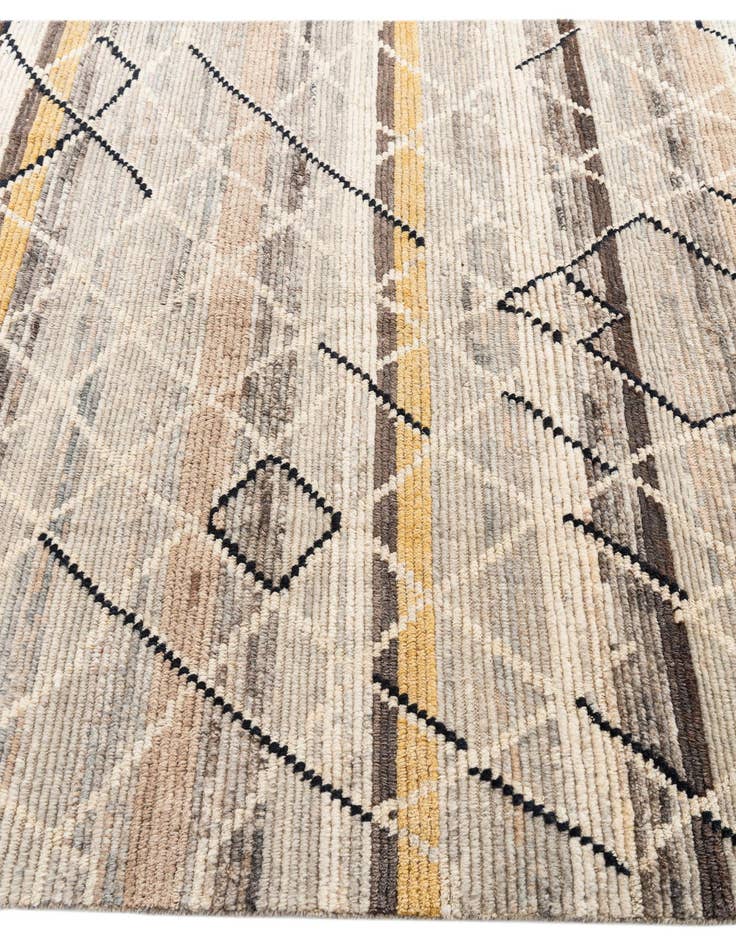 Detail image of  5' 9 x 9' 3  Hand Knotted Moroccan Wool Rug