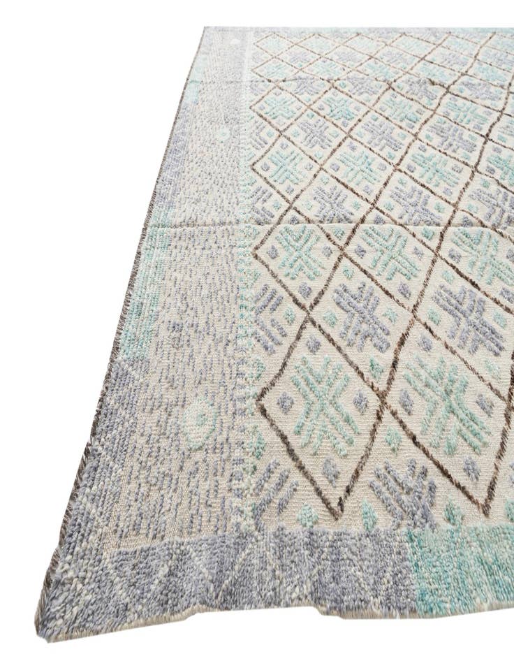Detail image of  7' 5 x 10' 2  Hand Knotted Moroccan Wool Rug