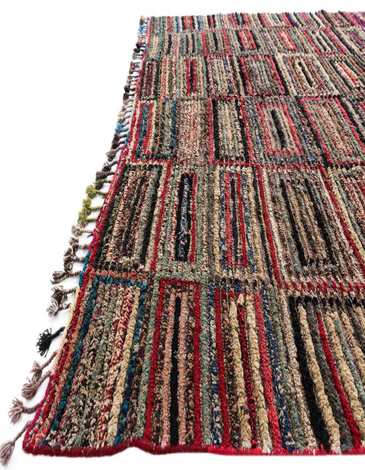 Detail image of  6' 3 x 9' 6  Hand Knotted Moroccan Wool Rug