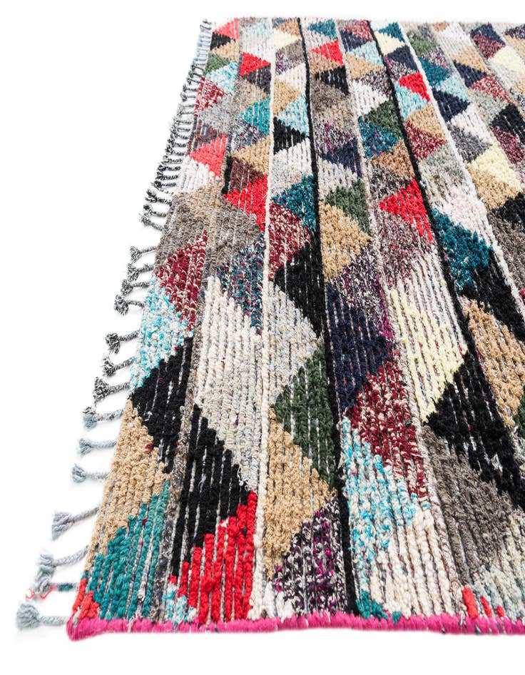 Detail image of  5' 4 x 8'  Hand Knotted Moroccan Wool Rug