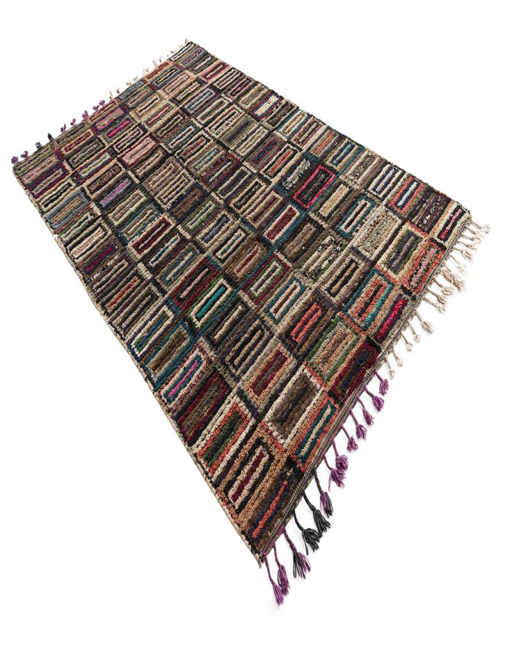 Detail image of  5' 4 x 8' 1  Hand Knotted Moroccan Wool Rug