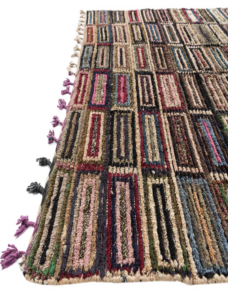 Detail image of  5' 4 x 8' 1  Hand Knotted Moroccan Wool Rug