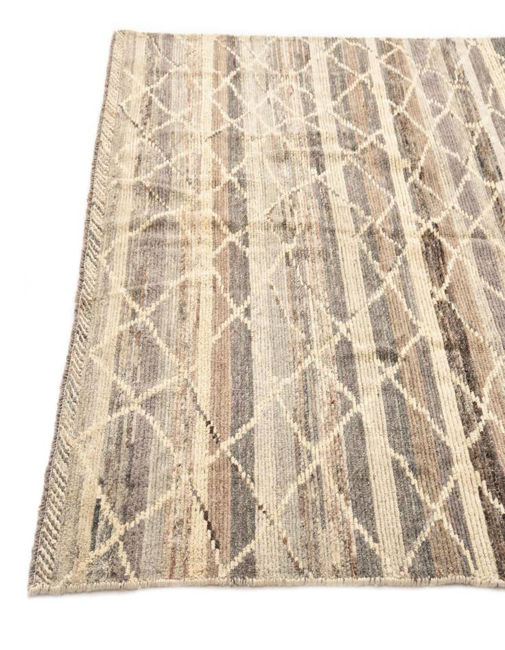 Detail image of  5' 9 x 9'  Hand Knotted Moroccan Wool Rug