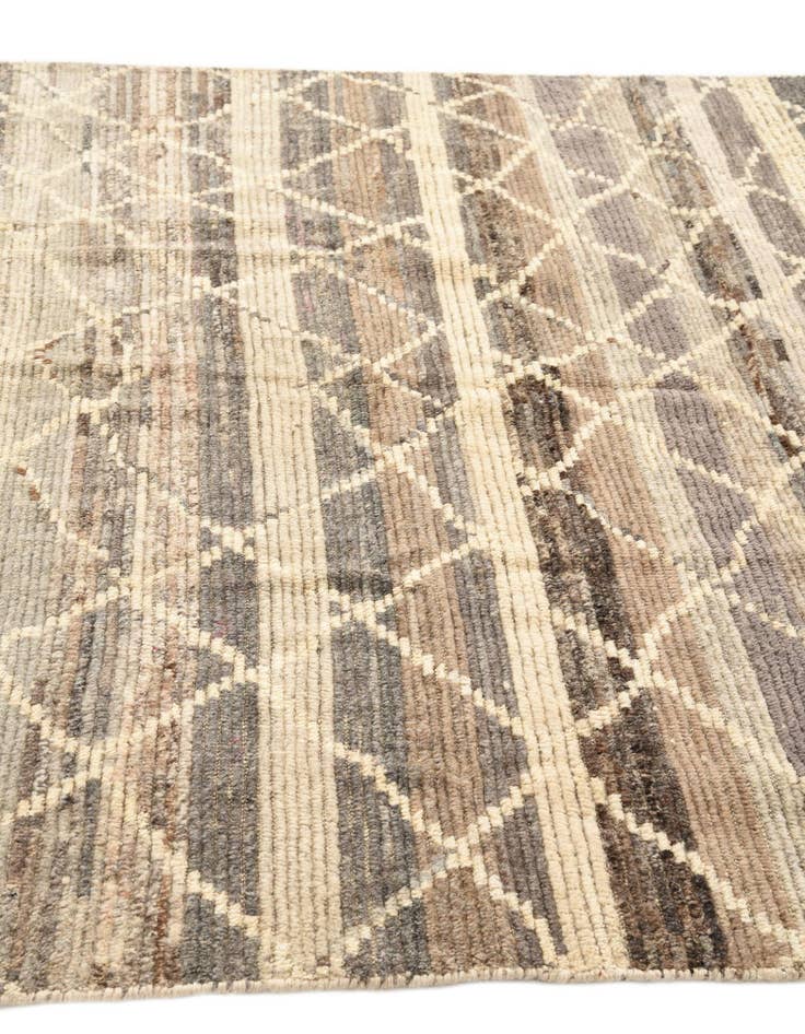 Detail image of  5' 9 x 9'  Hand Knotted Moroccan Wool Rug