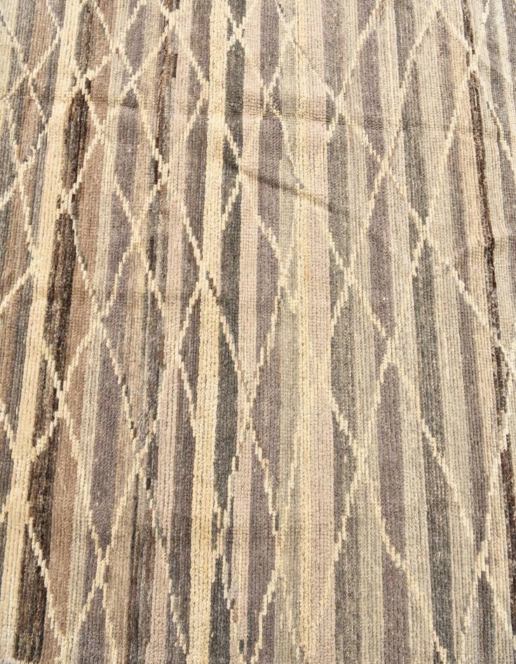 Detail image of  5' 9 x 9'  Hand Knotted Moroccan Wool Rug