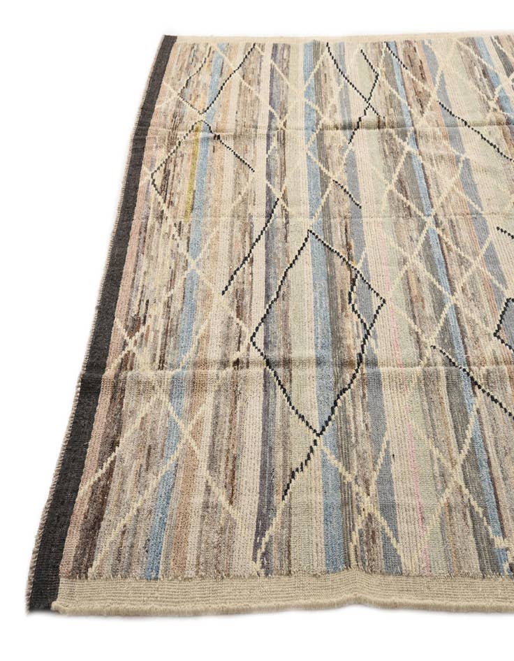Detail image of  8' 2 x 10'  Hand Knotted Moroccan Wool Rug