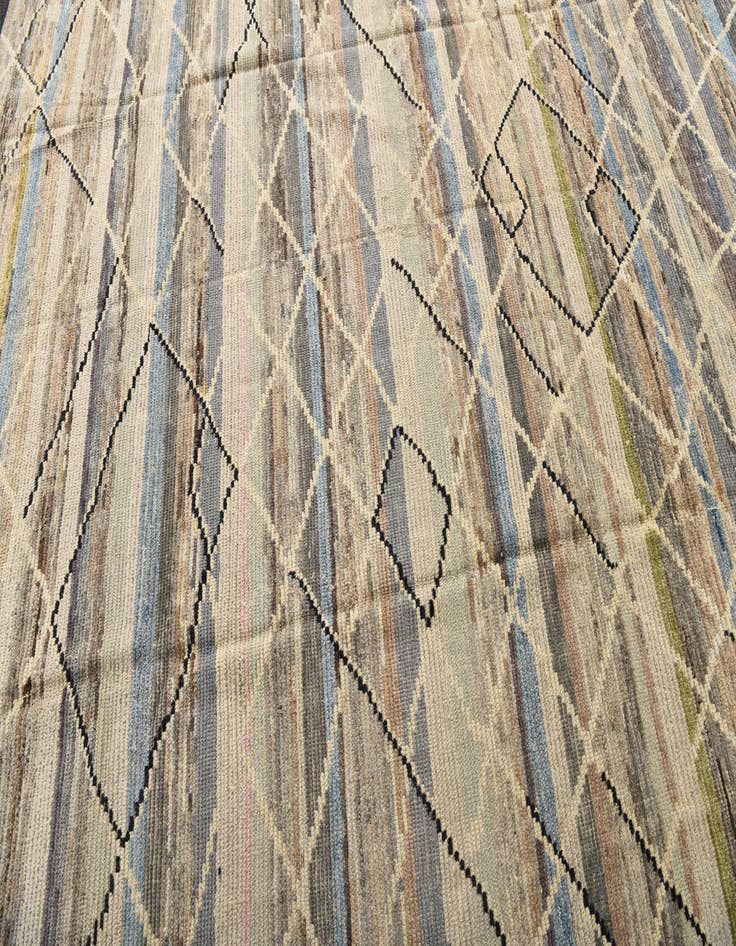 Detail image of  8' 2 x 10'  Hand Knotted Moroccan Wool Rug