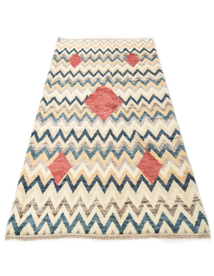 Detail image of  5' 9 x 8'  Hand Knotted Moroccan Wool Rug