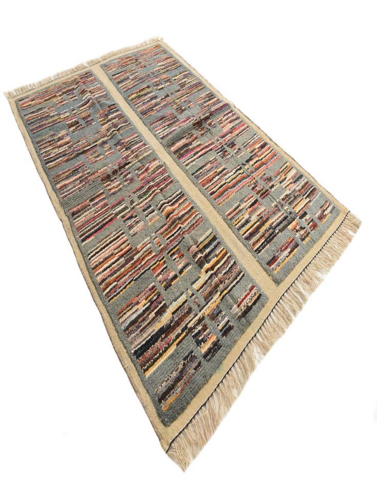 Detail image of  5' 9 x 8' 3  Hand Knotted Moroccan Wool Rug