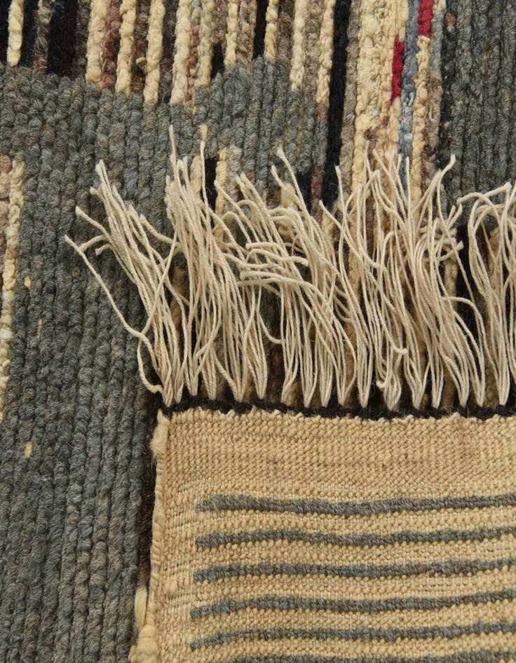 Detail image of  5' 8 x 10'  Hand Knotted Moroccan Wool Rug