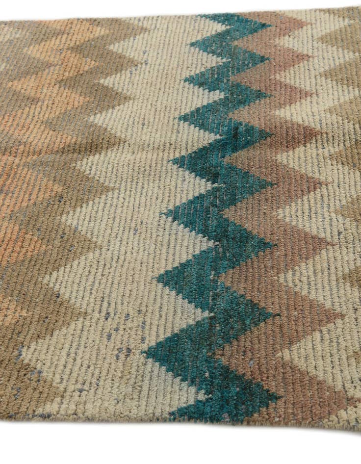 Detail image of  4' 8 x 7' 8  Hand Knotted Moroccan Wool Rug