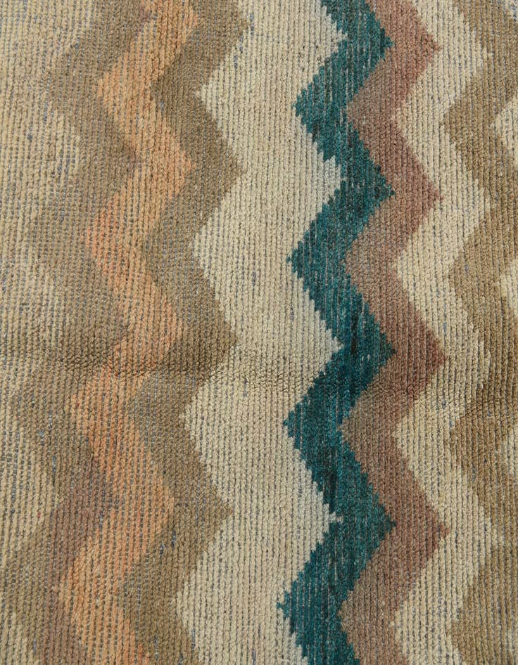 Detail image of  4' 8 x 7' 8  Hand Knotted Moroccan Wool Rug