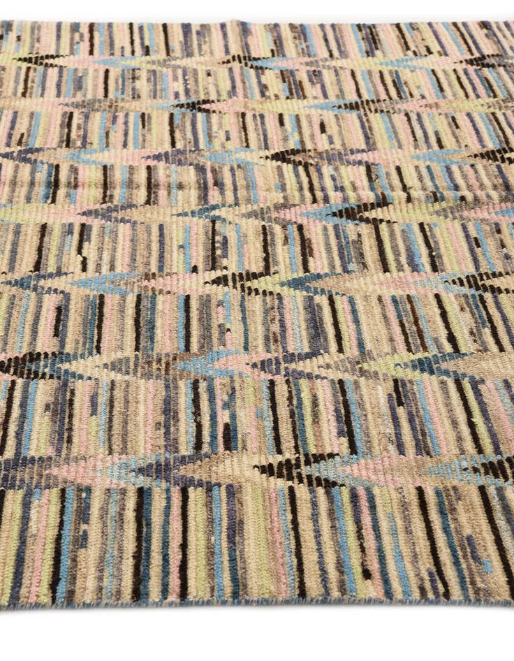 Detail image of  6' 7 x 9' 4  Hand Knotted Moroccan Wool Rug