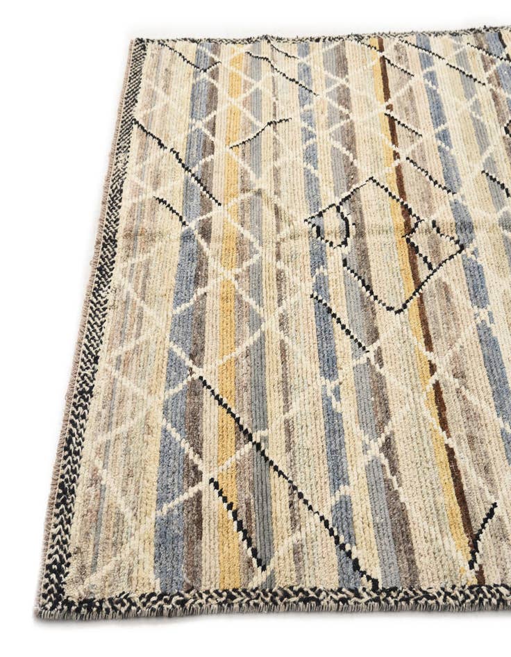 Detail image of  6' x 9' 8  Hand Knotted Moroccan Wool Rug