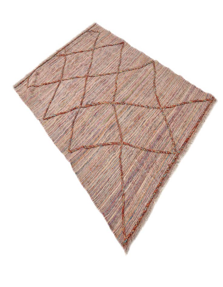 Detail image of  5' 4 x 7' 7  Hand Knotted Moroccan Wool Rug