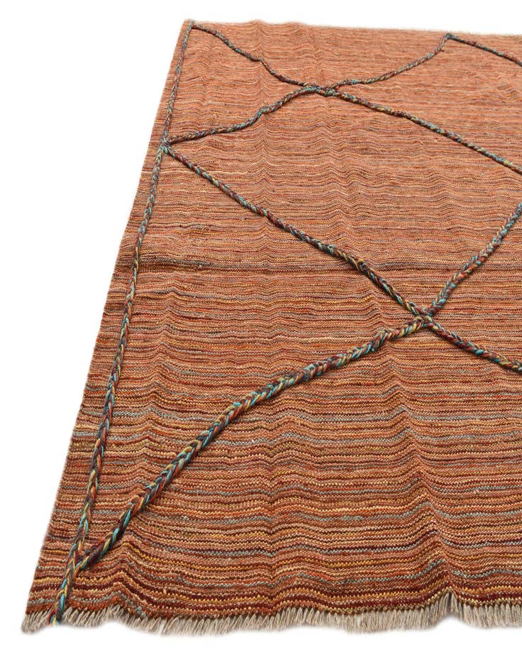 Detail image of  5' 4 x 8' 9  Hand Knotted Moroccan Wool Rug