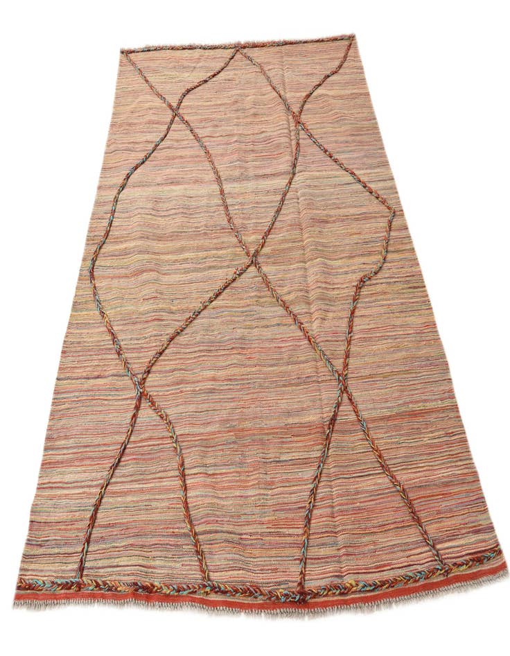 Detail image of  5' 6 x 7' 4  Hand Knotted Moroccan Wool Rug