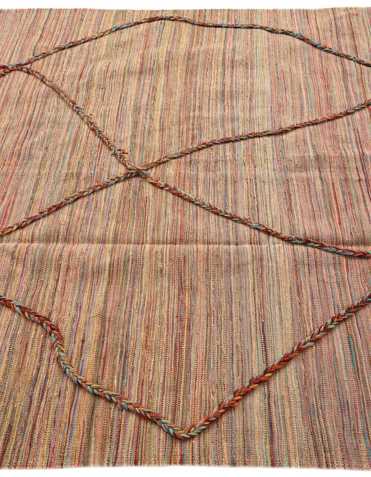 Detail image of  5' 6 x 7' 4  Hand Knotted Moroccan Wool Rug