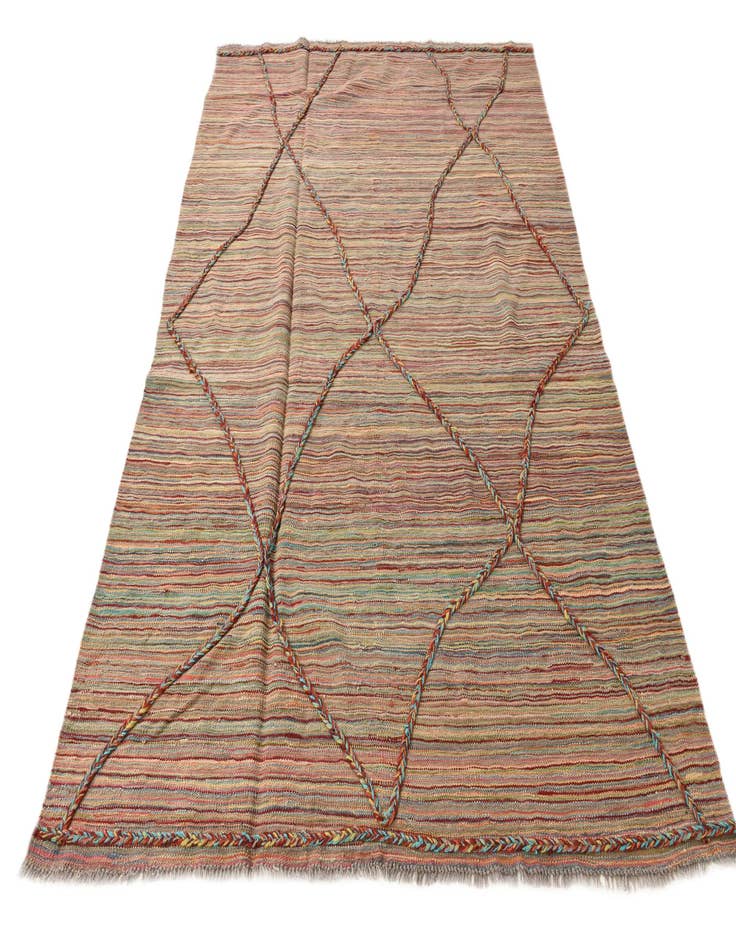 Detail image of  5' 4 x 7' 7  Hand Knotted Moroccan Wool Rug