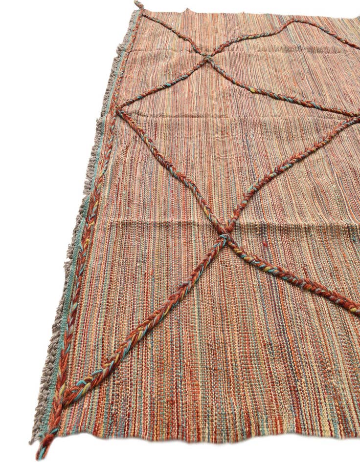 Detail image of  4' 11 x 6' 5  Hand Knotted Moroccan Wool Rug