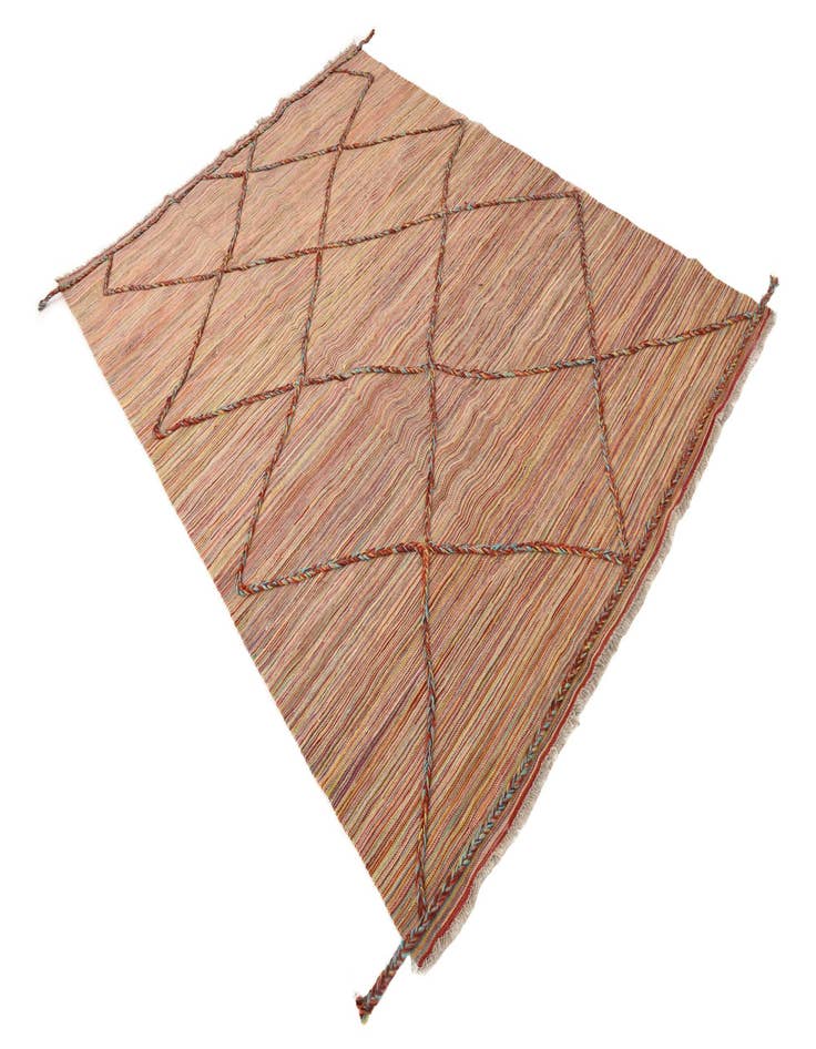 Detail image of  5' 8 x 7' 8  Hand Knotted Moroccan Wool Rug