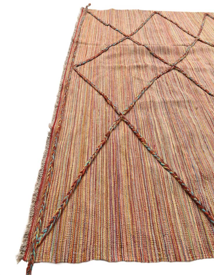Detail image of  5' 8 x 7' 8  Hand Knotted Moroccan Wool Rug