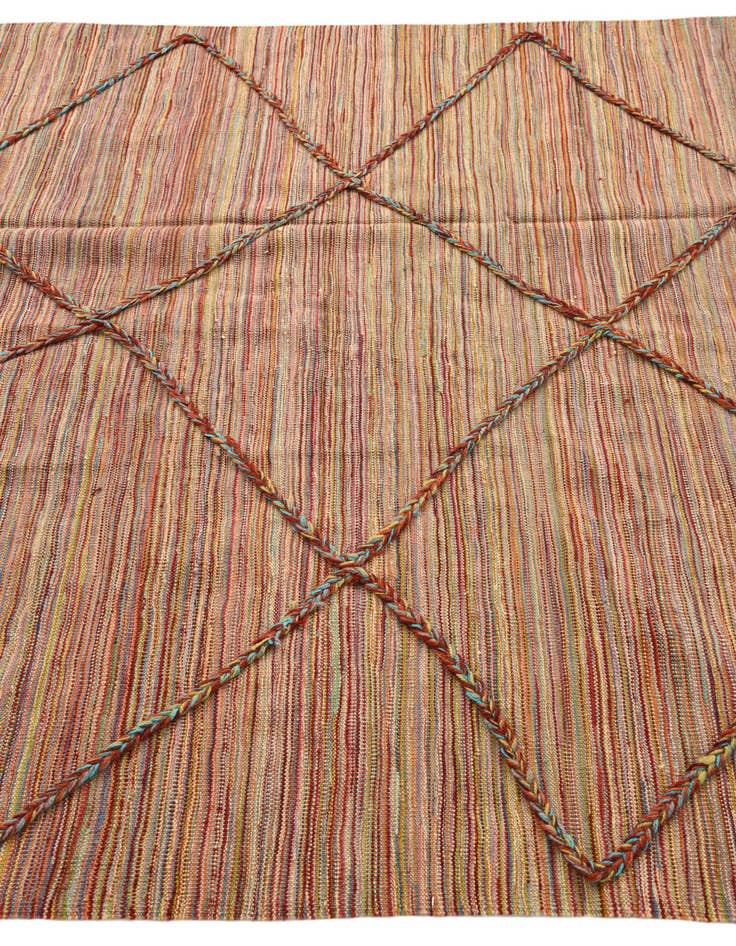 Detail image of  5' 8 x 7' 8  Hand Knotted Moroccan Wool Rug