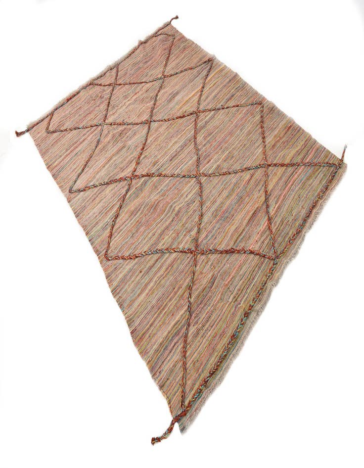 Detail image of  5' 7 x 7' 5  Hand Knotted Moroccan Wool Rug