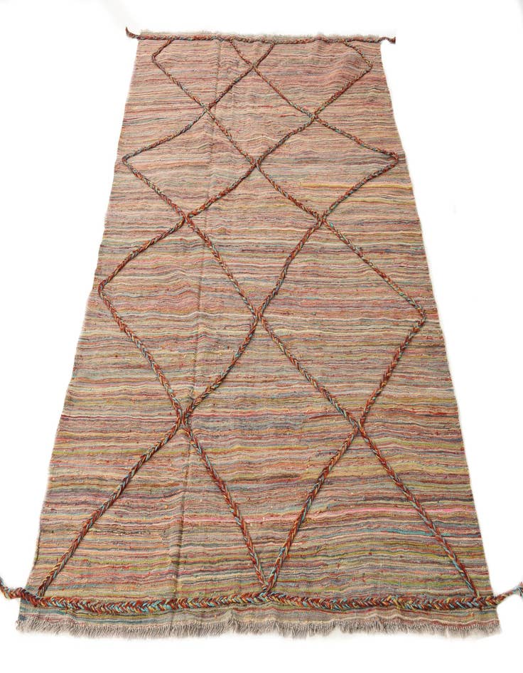 Detail image of  5' 7 x 7' 5  Hand Knotted Moroccan Wool Rug