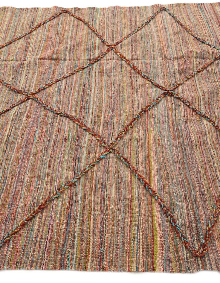Detail image of  5' 7 x 7' 5  Hand Knotted Moroccan Wool Rug