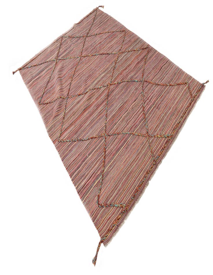 Detail image of  5' 10 x 8'  Hand Knotted Moroccan Wool Rug