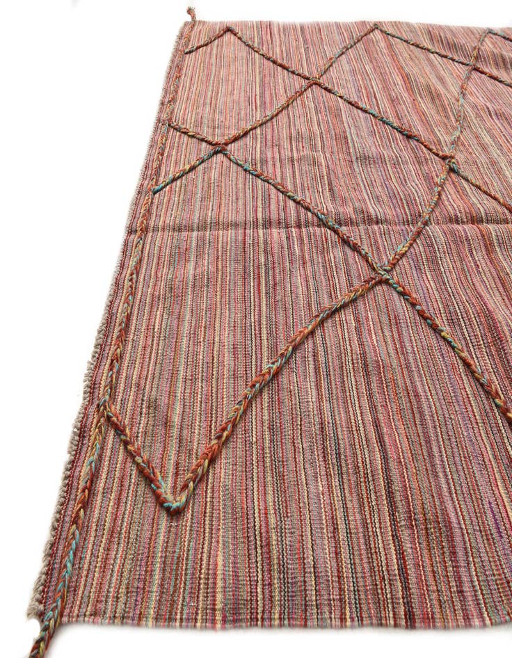 Detail image of  5' 10 x 8'  Hand Knotted Moroccan Wool Rug