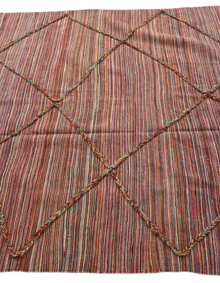 Detail image of  5' 10 x 8'  Hand Knotted Moroccan Wool Rug