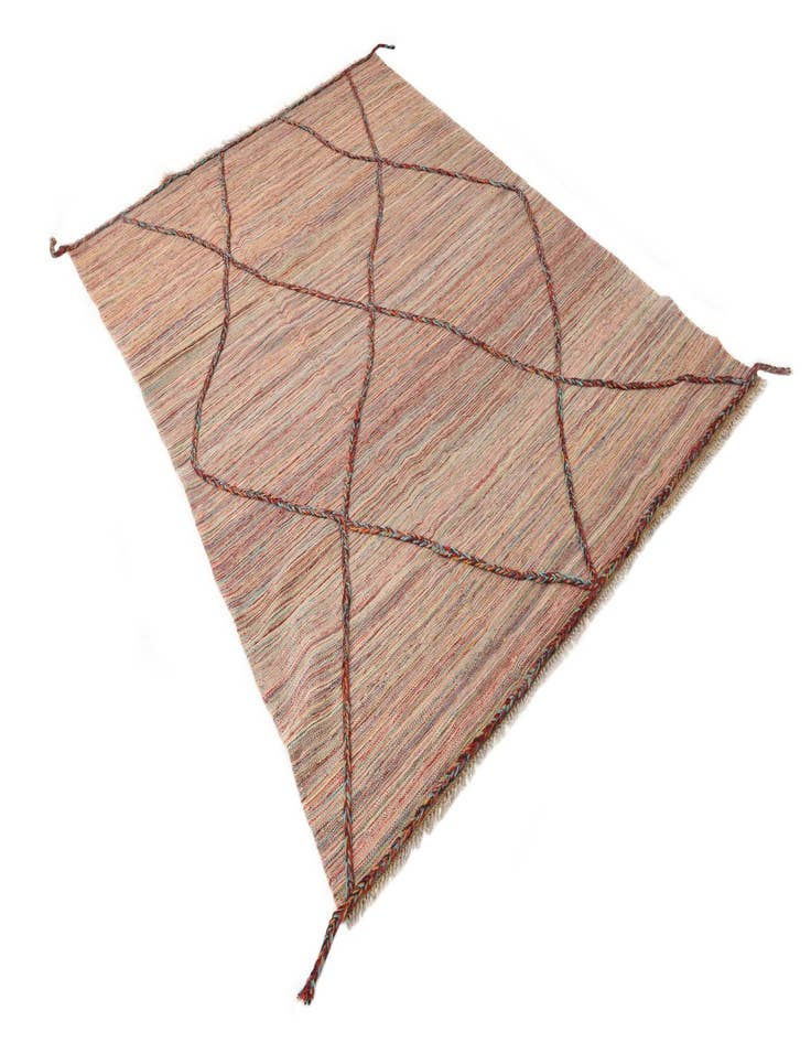 Detail image of  5' 6 x 7' 9  Hand Knotted Moroccan Wool Rug