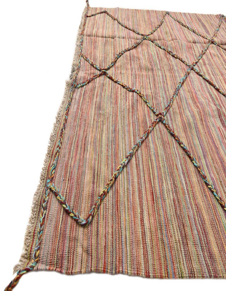 Detail image of  5' 3 x 7' 9  Hand Knotted Moroccan Wool Rug