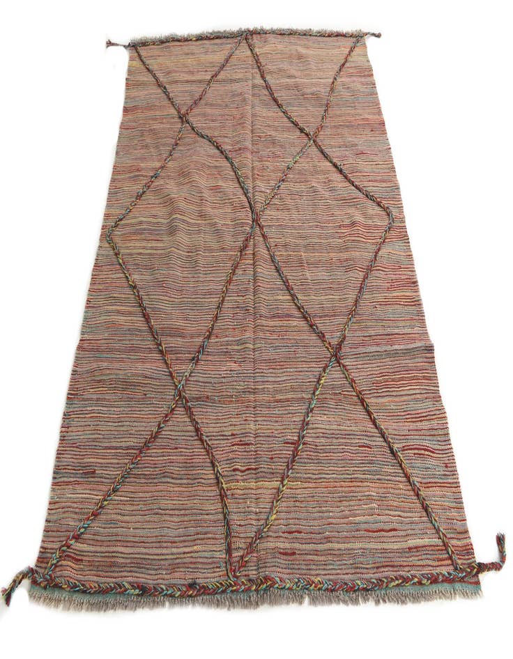 Detail image of  4' 10 x 6' 6  Hand Knotted Moroccan Wool Rug