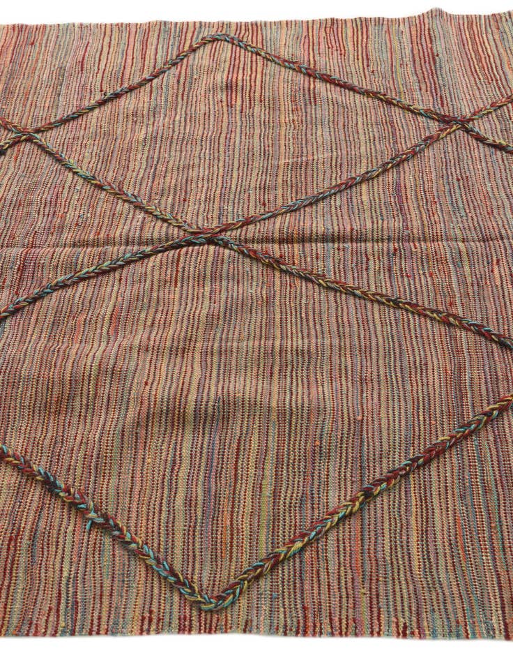 Detail image of  4' 10 x 6' 6  Hand Knotted Moroccan Wool Rug